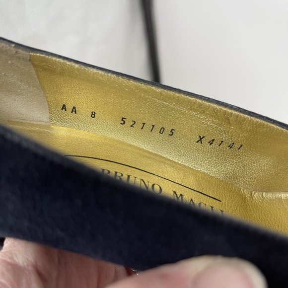 Bruno Magli Womens Italy Black Suede Leather Heels Mary Jane Pumps Shoes Sz 8 AA - Picture 7 of 9